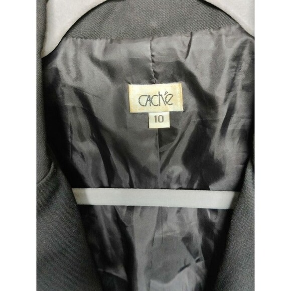 Sleek CACHE Black Blazer! Size‎ 10 Jacket Women's Fitted Stretch Career - Picture 5 of 6